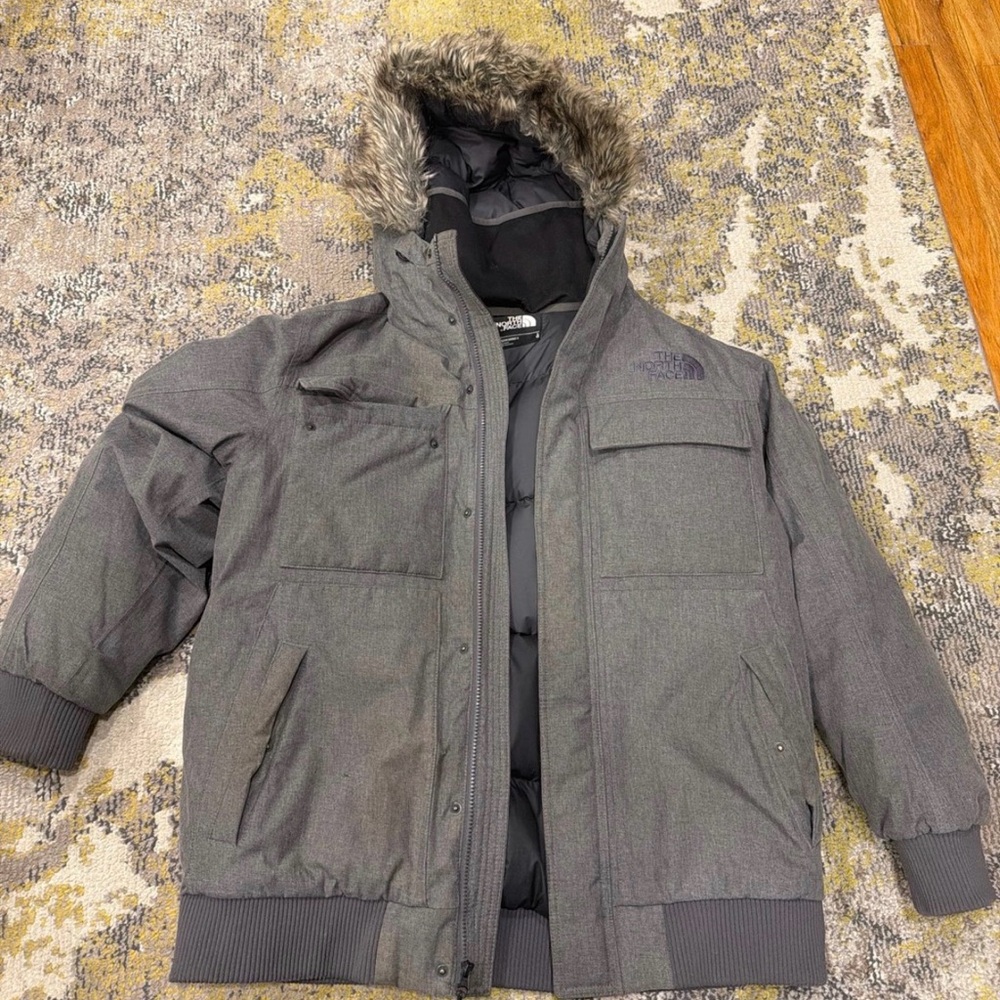 The North Face Men's Charcoal Hooded Puffer Jacket